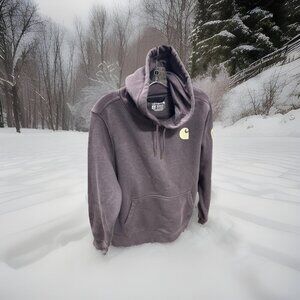 Carhartt Hoodie Relaxed Fit Midweight Logo Sleeve Graphic Sweatshirt Women's XL